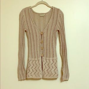 Beige Knit Cardigan